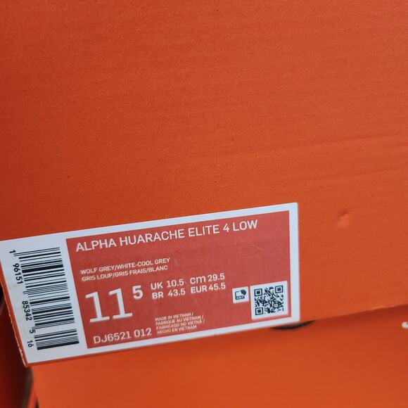 Men Sz 11.5 Nike Baseball Cleats Alpha Huarache Elite 4 Low (DJ6521-012) New main image 5